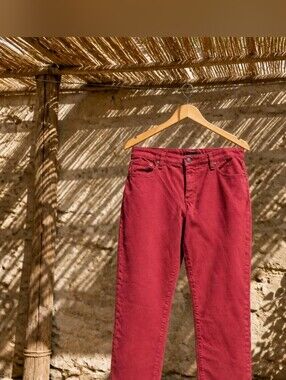 LAUREN RALPH LAUREN RED MODERN STRAIGHT CROPPED JEANS SIZE 12